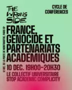 cycle de conferences CC et Collectif Pantin 10 12 25 À Paris (18ème), conférence : France, génocide et partenariats académiques