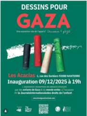 education 4gaza À Nanterre (92), exposition "Dessins pour Gaza"