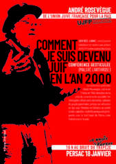 18 janv Persac À Persac (86), conférence gesticulée d'André Rosevègue "Comment je suis devenu juif en l'an 2000"