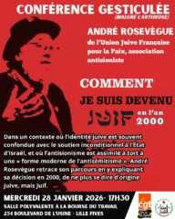 ARLille À Lille, conférence gesticulée de André Rosevègue : "Comment je suis devenu juif en l'an 2000"