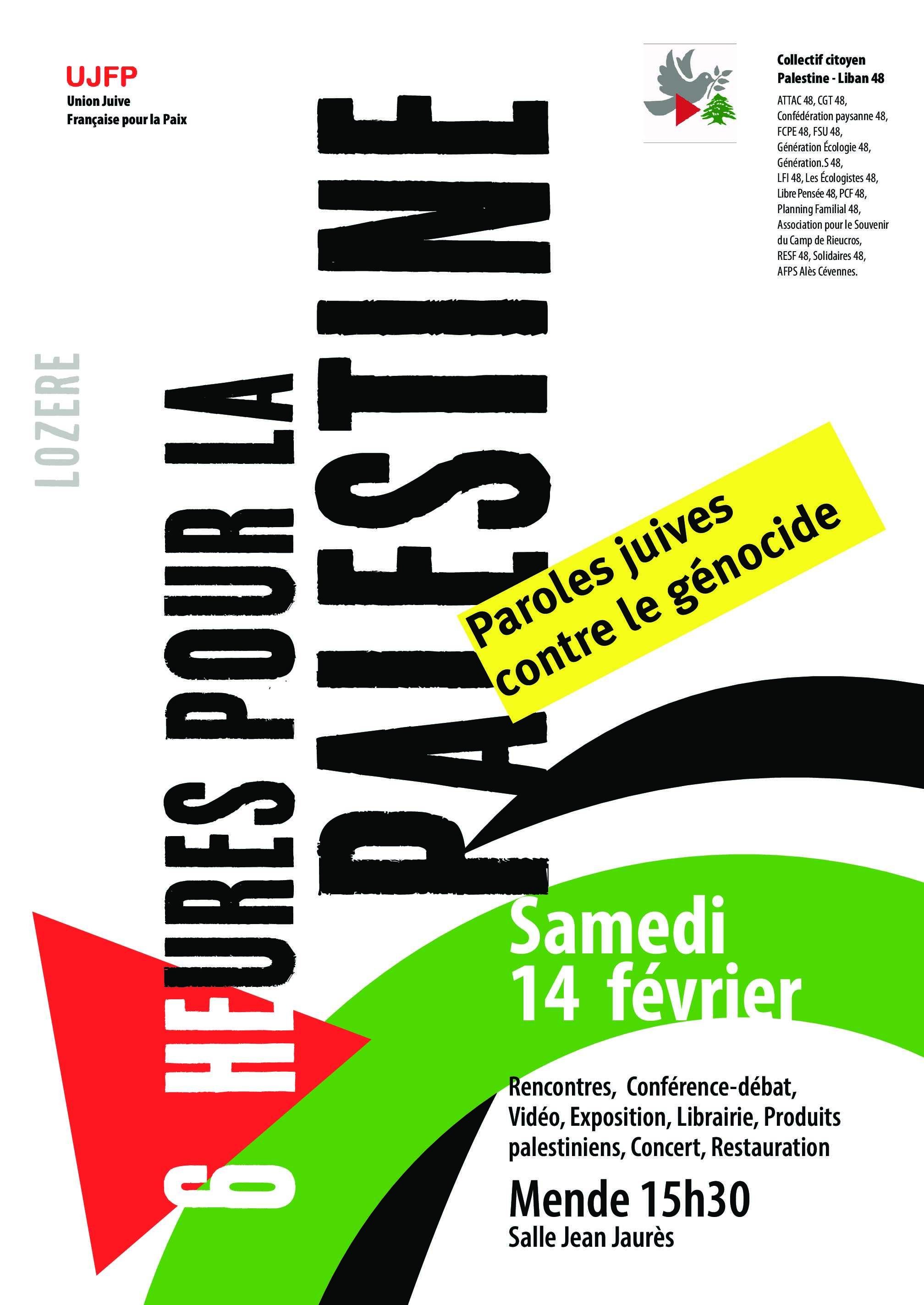 Affiche C pdf À Mende (48), Paroles juives contre le génocide