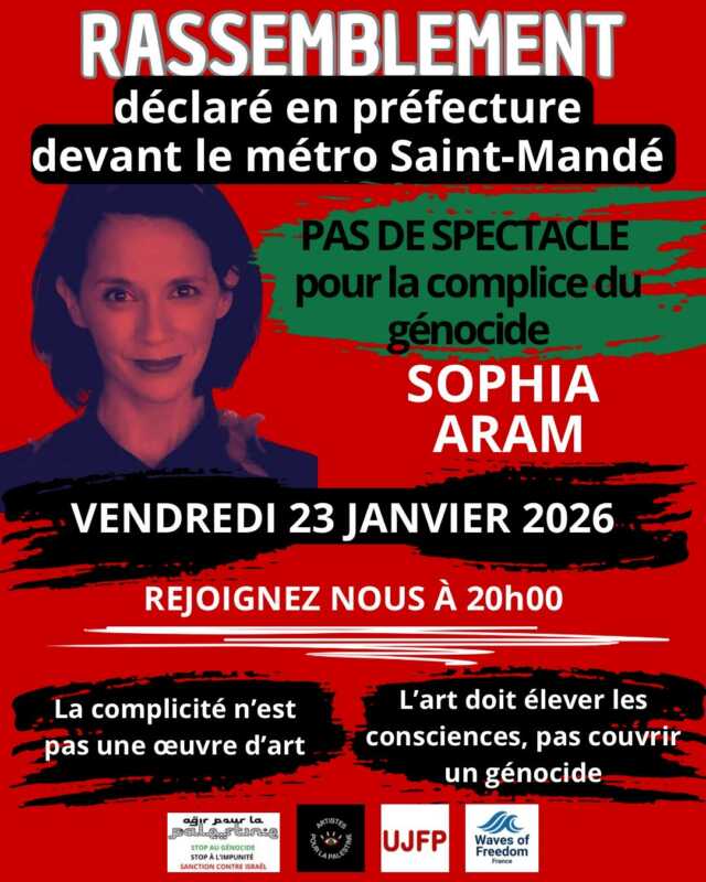 Affiche Sophia Aram À Saint-Mandé (94), rassemblement contre le spectacle de Sophia Aram