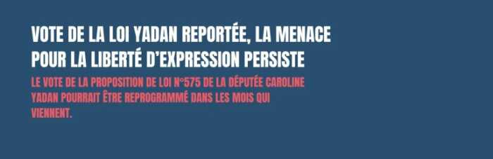 slider repport ppl yadan 2000 x 650 px e5e80 scaled Vote de la loi Yadan reportée, la menace pour la liberté d’expression persiste