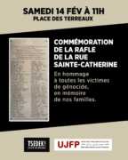 Commemoration 14fev2026 A Lyon (1er), Commémoration de la rafle de la rue Sainte-Catherine