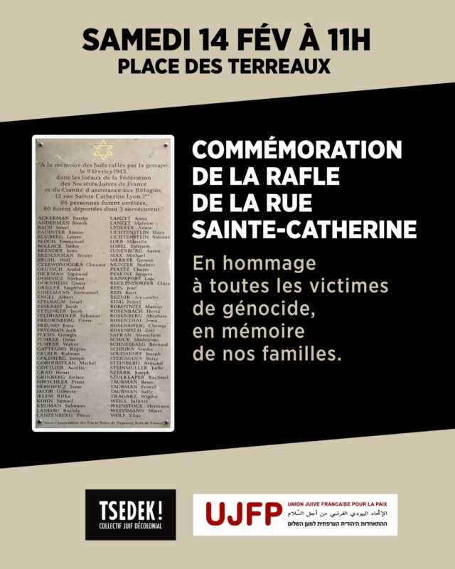 Commemoration 14fev2026 A Lyon (1er), Commémoration de la rafle de la rue Sainte-Catherine