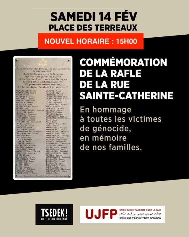 Commemoration 15h A Lyon (1er), Commémoration de la rafle de la rue Sainte-Catherine