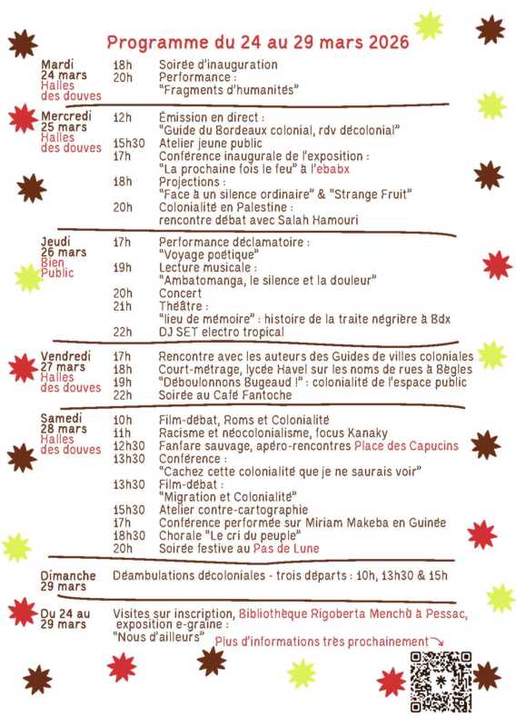 A6 flyer FINAL 3 Page 1 À Bordeaux (33), Printemps décolonial : racisme et colonialité : comprendre pour mieux agir