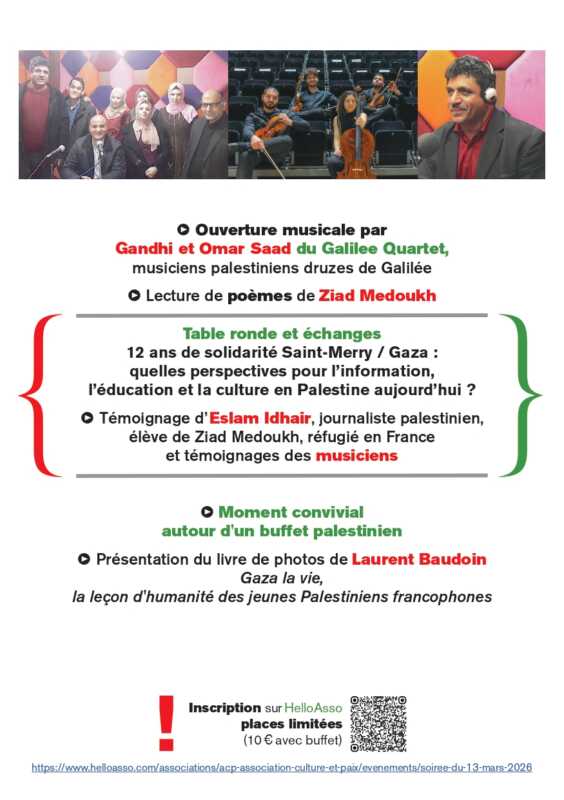Flyer 13 mars 2026 V4 page 0002 1 À Paris (20ème), soirée palestinienne : la solidarité par la culture