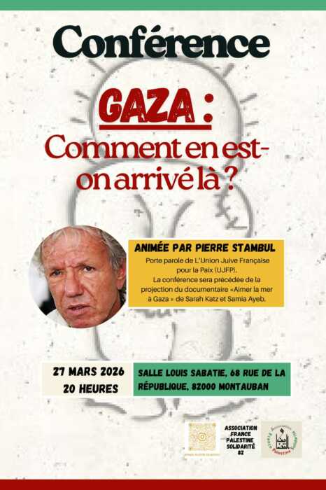 MontaubanPS scaled À Montauban (82), conférence de Pierre Stambul : "Gaza : comment en est-on arrivé là?"