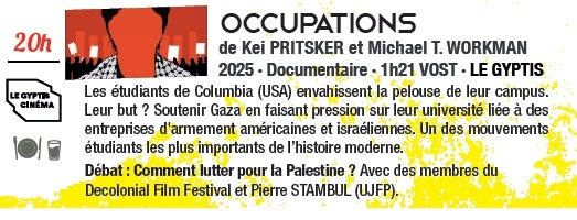 OccupationPS À Marseille (13), projection du film "Occupations" suivie d'un débat avec des membres du Decolonial Film Festival et Pierre Stambul