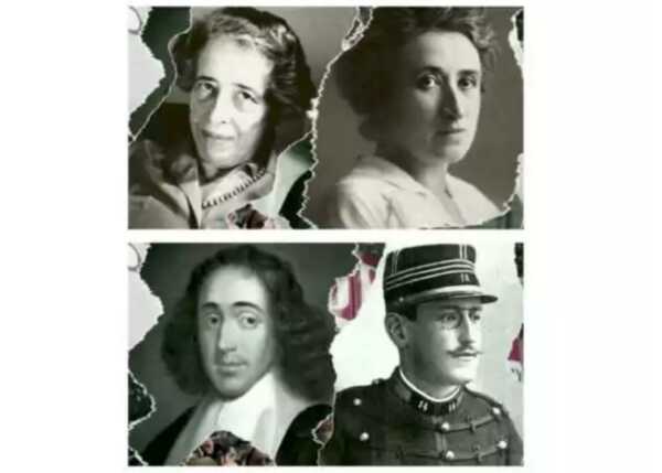 Hannah Arendt, Rosa Luxemburg, Baruch Spinoza et Alfred Dreyfus