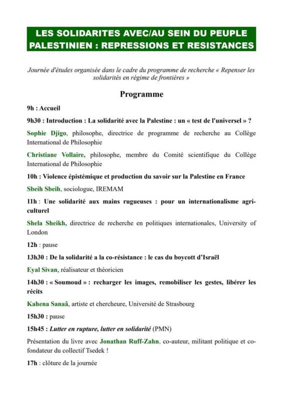 1000061018 À Aubervilliers, colloque les solidarités avec/au sein du peuple palestinien : répression et résistances