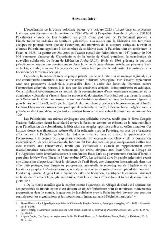 1000061019 À Aubervilliers, colloque les solidarités avec/au sein du peuple palestinien : répression et résistances