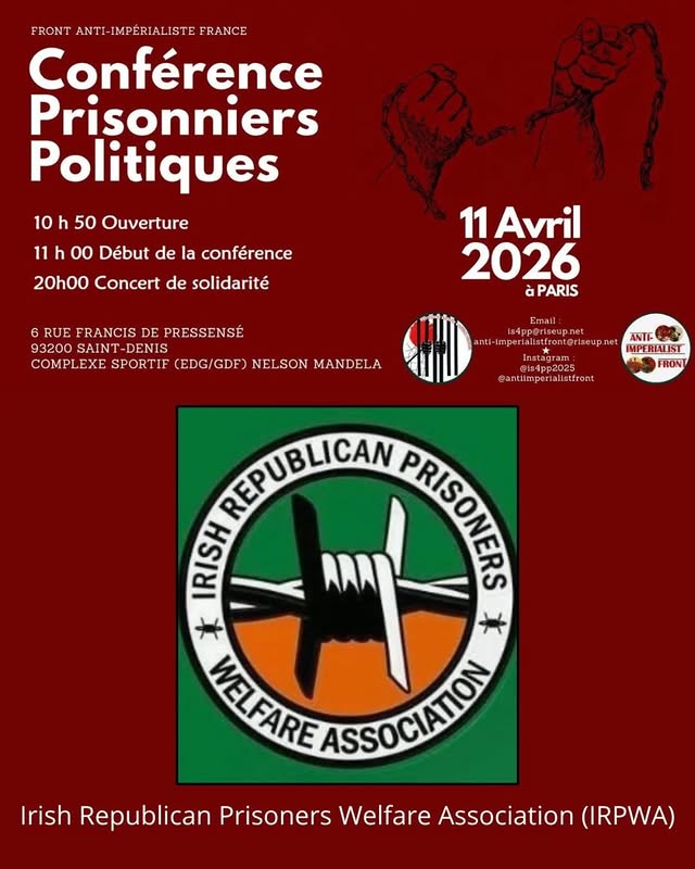 Saint Denis CPP 3 À Saint-Denis (93), CONFÉRENCE INTERNATIONALE SUR LES PRISONNIERS POLITIQUES