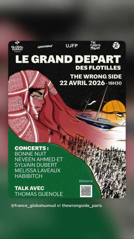 flottilles 22 4 26 À Paris, concert de soutien aux flottilles pour Gaza