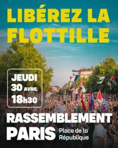 manif pour flottille Soutenons les flottilles et les militant.es kidnappé.es