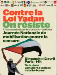 yadan À Paris (5ème), contre la loi Yadan on résiste - Journée nationale de mobilisation contre la censure