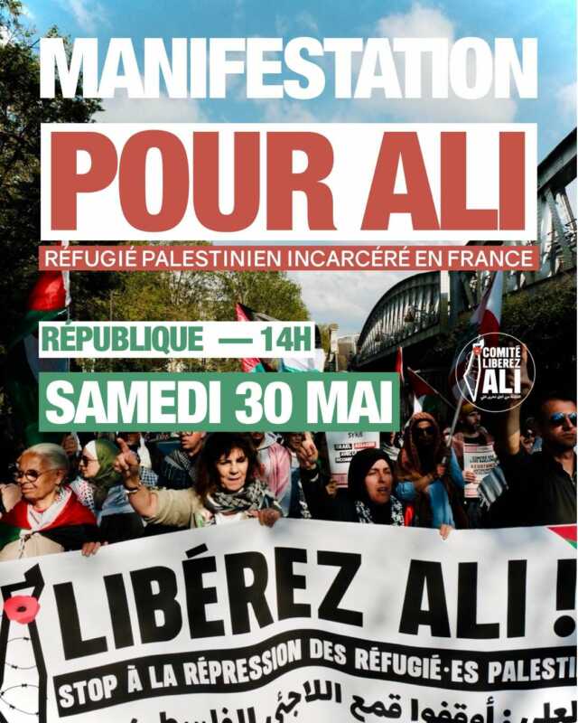 Flyer Ali À Paris, manifestation pour Ali