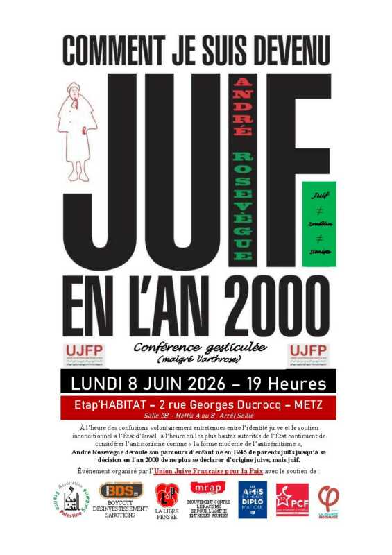 Visuel conference gesticulee Andre Rosevegue Metz 8 juin 2026 version definitive À Metz (57), conférence gesticulée d'André Rosevègue