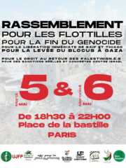 Visuel Bastille 56 mai À Paris, rassemblement de soutien à la flottille