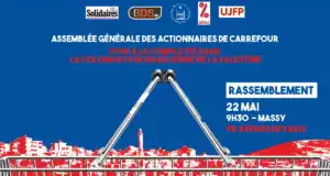 À Massy(91), rassemblement AG Carrefour devant le siège mondial 2 action BDS Massy À Massy(91), rassemblement AG Carrefour devant le siège mondial