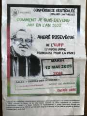 affiche Rosevegue À Mont de Marsan (40), conférence gesticulée d'André Rosevègue "Comment je suis devenu juif en l'an 2000"