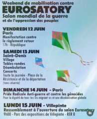 Action Eurosatory En Seine-Saint-Denis (93), appel à la mobilisation contre Eurosatory, le salon mondial de la guerre et de l’oppression des peuples !