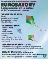 En Seine-Saint-Denis (93), appel à la mobilisation contre Eurosatory, le salon mondial de la guerre et de l’oppression des peuples ! 2 Action Eurosatory En Seine-Saint-Denis (93), appel à la mobilisation contre Eurosatory, le salon mondial de la guerre et de l’oppression des peuples !