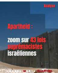 Apartheid Agence media palestine Apartheid : zoom sur 43 lois suprémacistes israéliennes