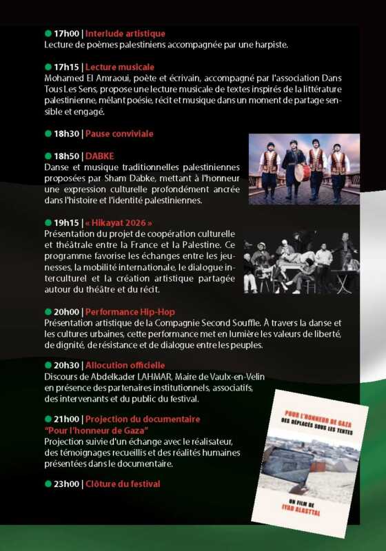 Prog Palestine 2 Page 3 À Vaulx en Velin, Festival Résonance Palestine