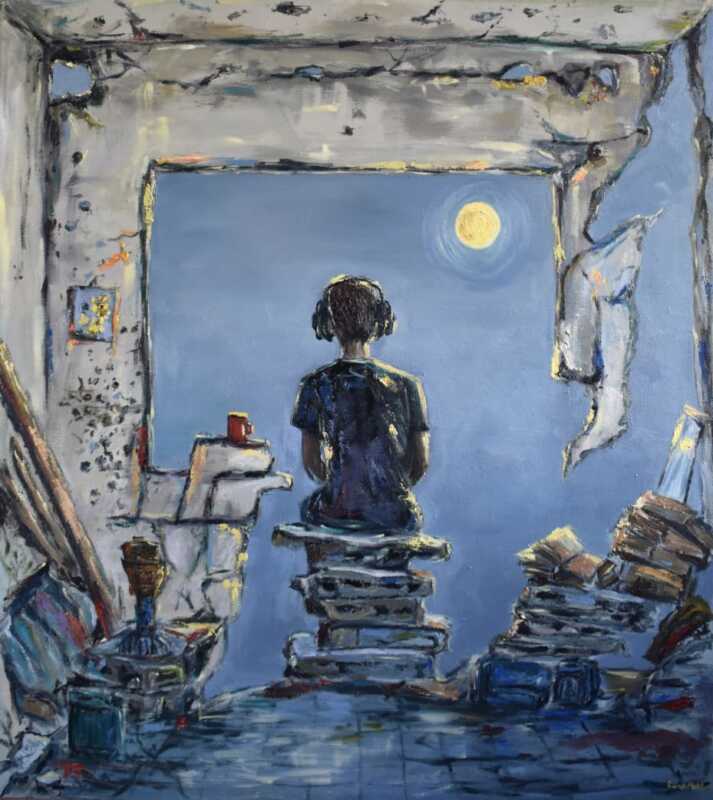 la lune et deux mondes Témoignage d'Abu Amir, le 17 juin 2026 - Exposition culturelle à Gaza : deux années de créativité