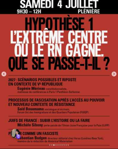 Juifs de France, subir ou faire l’histoire 1 Table ronde le RN gagne Juifs de France, subir ou faire l’histoire