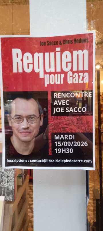 À Paris, Joe Sacco présente son dernier livre "Requiem pour Gaza" 3 Joe Sacco signal 2026 08 28 00 46 36 483 002 À Paris, Joe Sacco présente son dernier livre "Requiem pour Gaza"