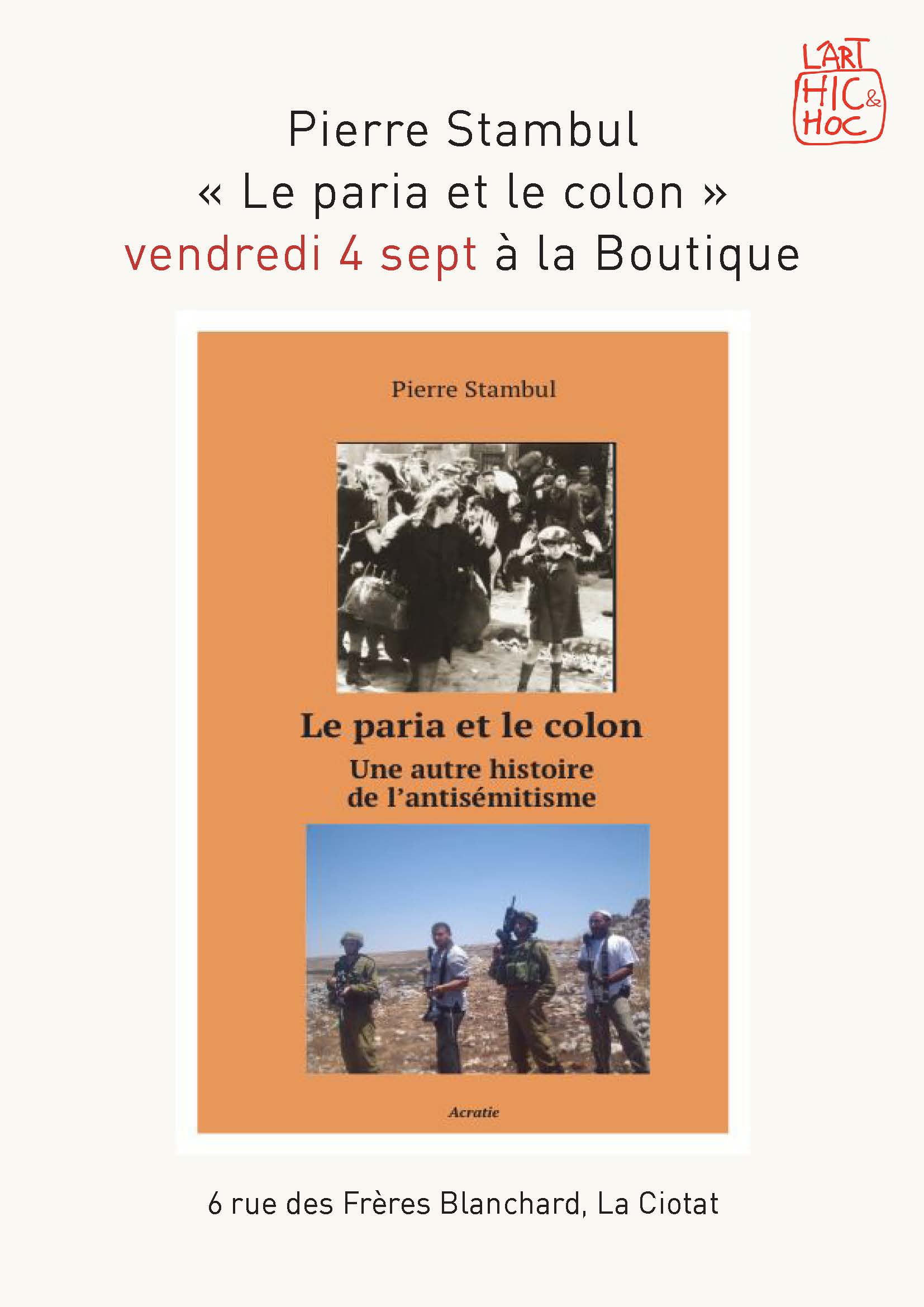 affiche Stambul ALT À La Ciotat (13), présentation du nouveau livre de Pierre Stambul