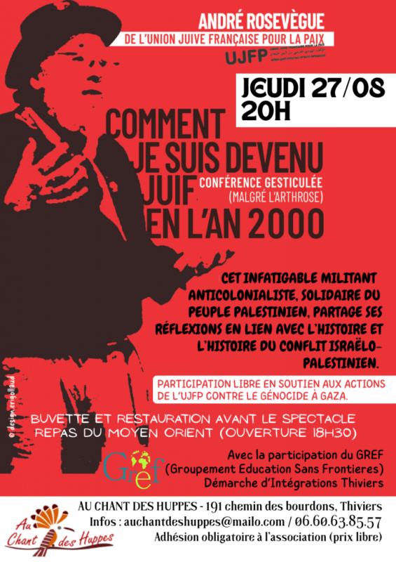 À Thiviers (24), conférence gesticulée d’André Rosevègue 3 annonce Thiviers 27 08 26 À Thiviers (24), conférence gesticulée d’André Rosevègue