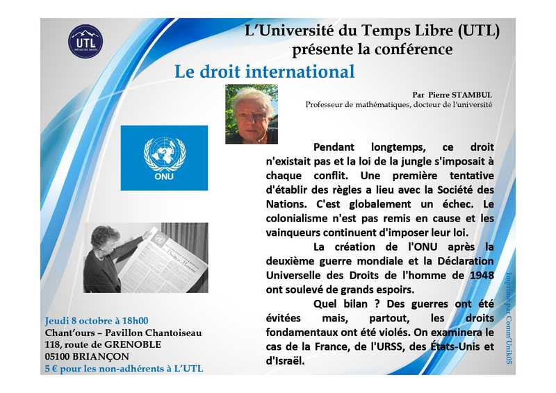 À Briançon (05), conférence de Pierre Stambul : "Le droit international" 3 Le droit international page 0001 À Briançon (05), conférence de Pierre Stambul : "Le droit international"