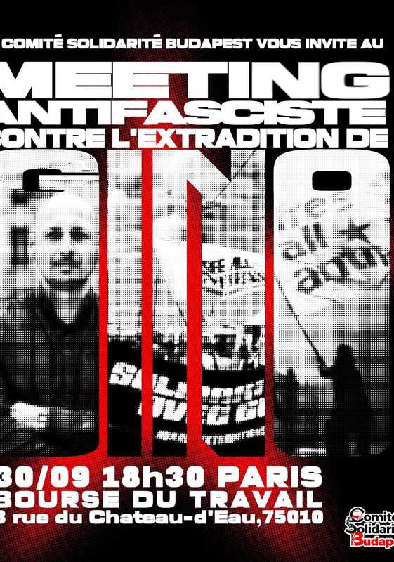 Meeting antifasciste pour Gino Meeting antifasciste contre l'extradition de Gino