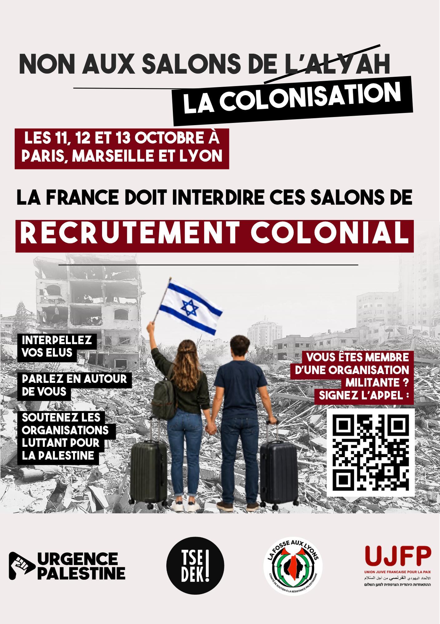 Salons de lAlyah 2026 NON À LA TENUE DES SALONS DE L’ALYAH EN FRANCE !