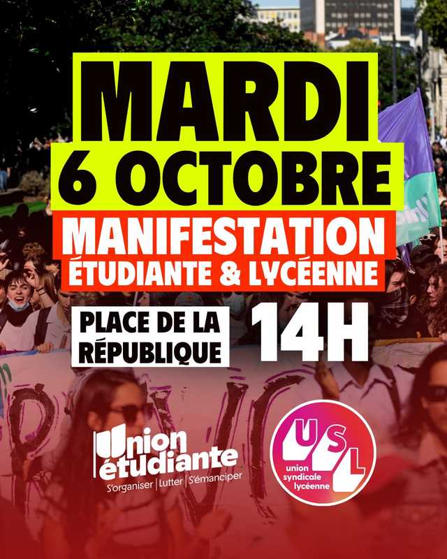 6actobre lyceens À Paris, soutien aux lycéens
